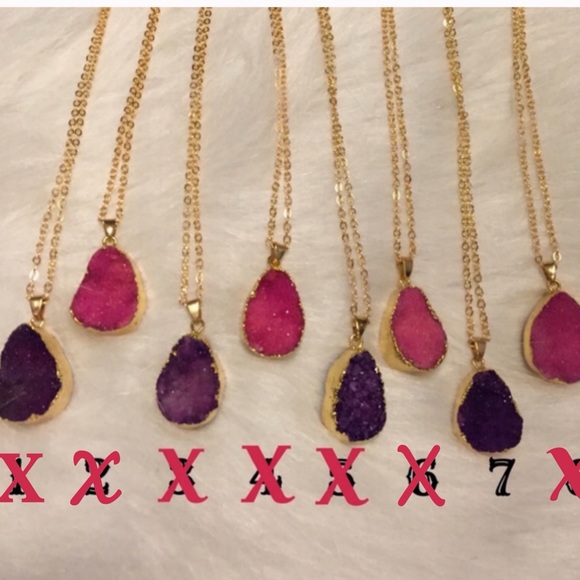 •Druzy pendant necklaces• - Picture 4 of 4